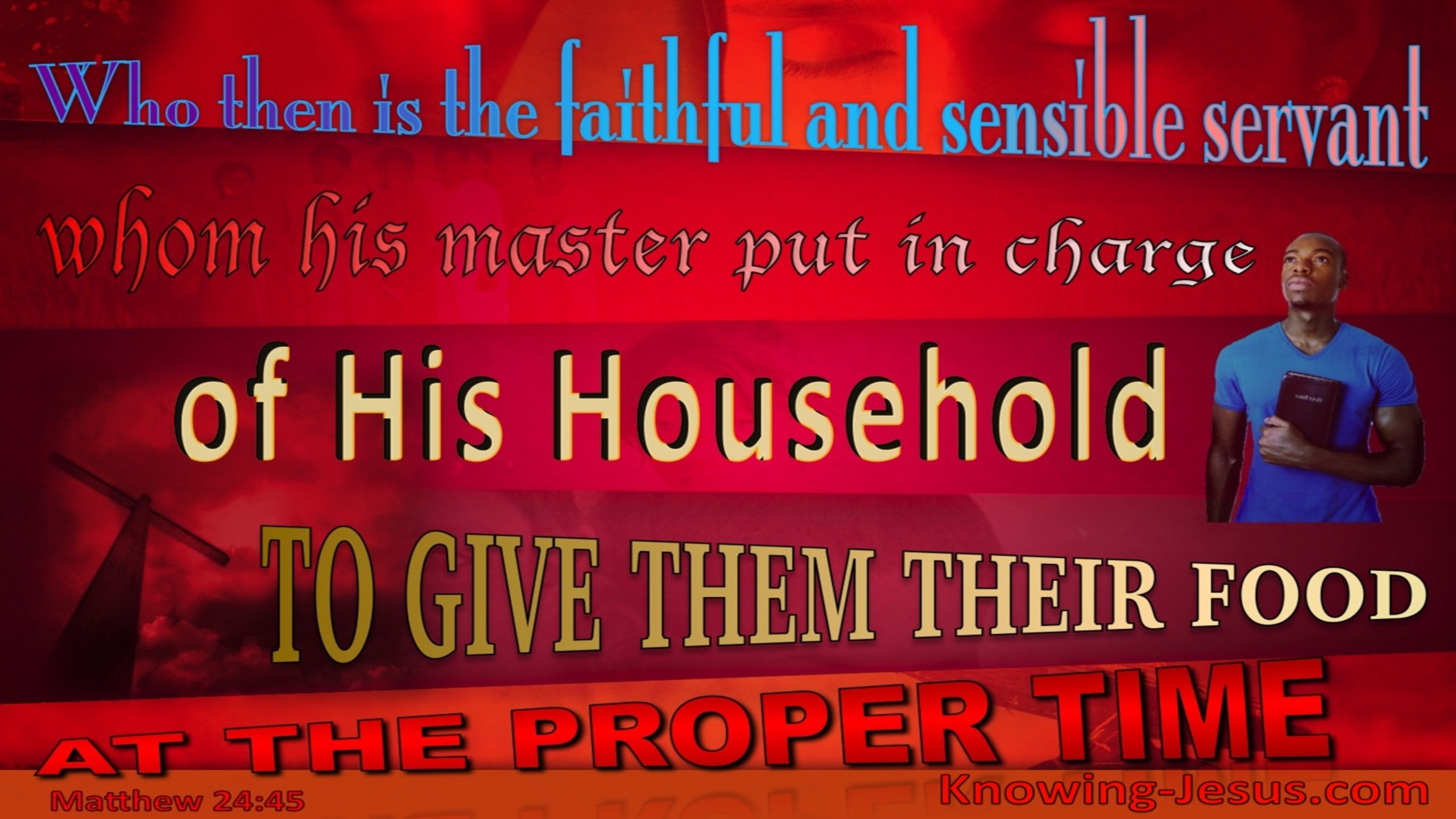 Matthew 24:45 Faithful Servant In Charge Of Household (red)